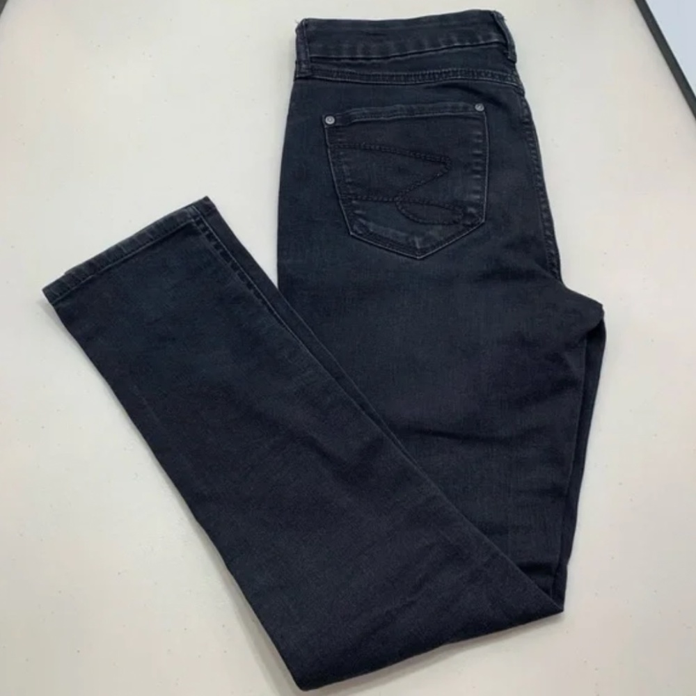 Seven 7 Womens Tummyless High Rise Skinny Jeans Size 8 Black Stretch Denim